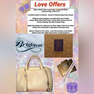 Brighton Josephine Leather Satchel Wallet W/ Crossbody Strap Excel inter & exter